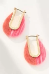 By Anthropologie Half & Half Oval Huggie Hoop Earrings In Pink