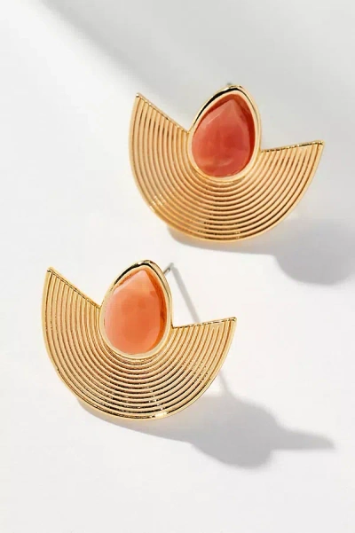 By Anthropologie Half-moon Post Earrings In Gold