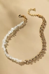 By Anthropologie Half Rock Crystal Chain Necklace