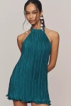 By Anthropologie Halter Plissé Playsuit In Multi