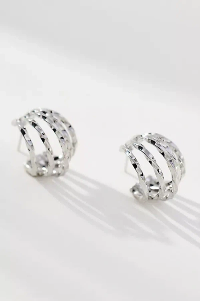 By Anthropologie Hammered Cage Huggie Earrings