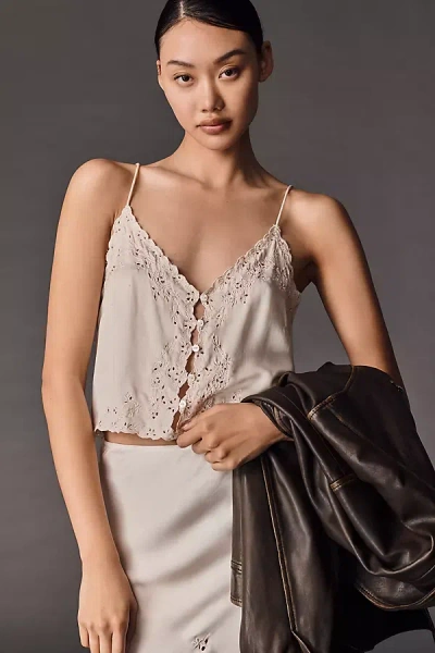 By Anthropologie Handkerchief Scallop Blouse In White