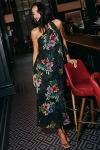 By Anthropologie Hardware Halter Scarf Slip Maxi Dress In Multi