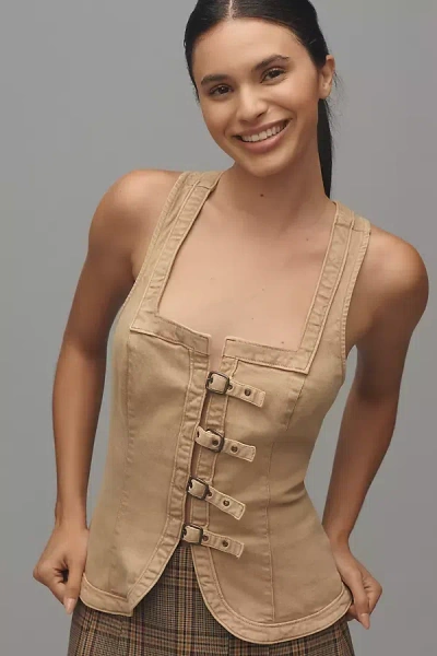 By Anthropologie Hardware Vest Top In Sand