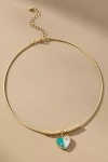 By Anthropologie Heart Charm Collar Necklace