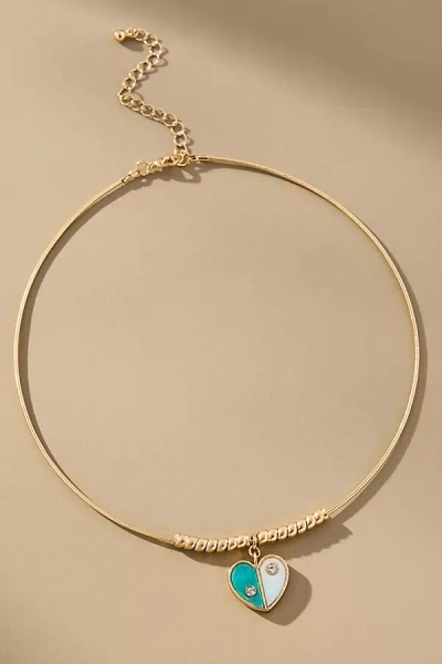 By Anthropologie Heart Charm Collar Necklace