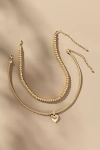By Anthropologie Heart Charm Layered Necklaces, Set Of 2 In Gold