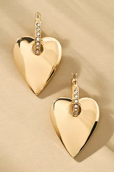 By Anthropologie Heart Huggie Hoop Earrings