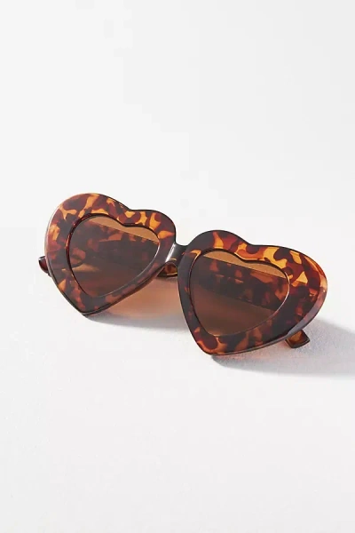 By Anthropologie Heart Icon Sunglasses In Multicolor
