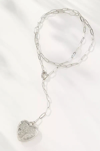 By Anthropologie Heart Pendant Necklace In Silver