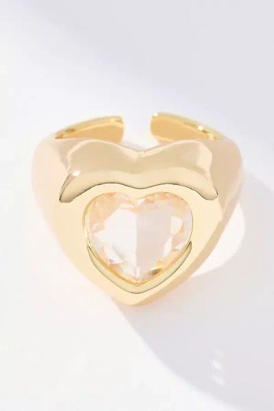 By Anthropologie Heart Stone Cocktail Ring In Multi