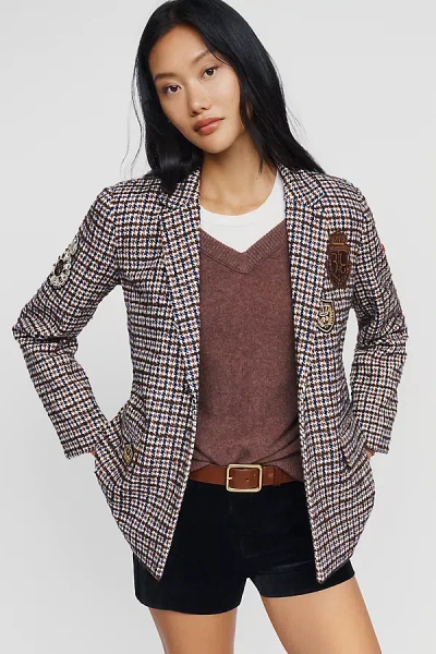 By Anthropologie Heritage Patchwork Blazer Jacket In Multi