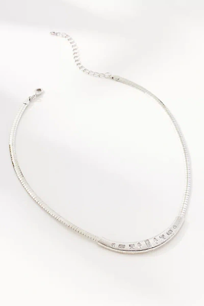 By Anthropologie Herringbone Crescent Necklace In Metallic