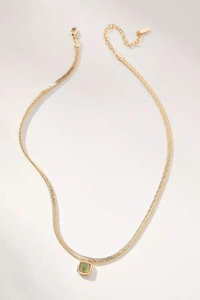 By Anthropologie Herringbone Stone Necklace In Mint