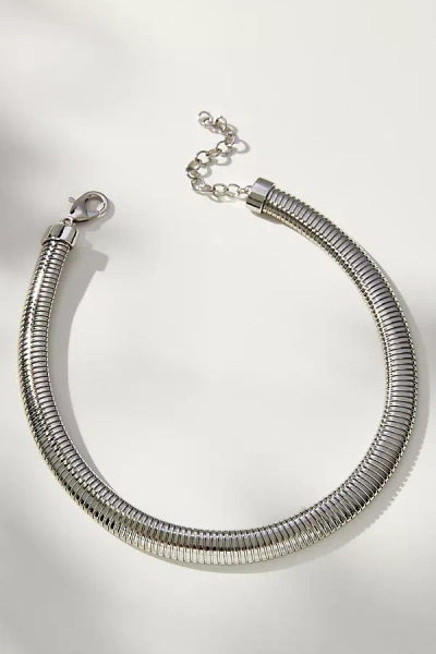 By Anthropologie Herringbone Stretch Necklace In Metallic