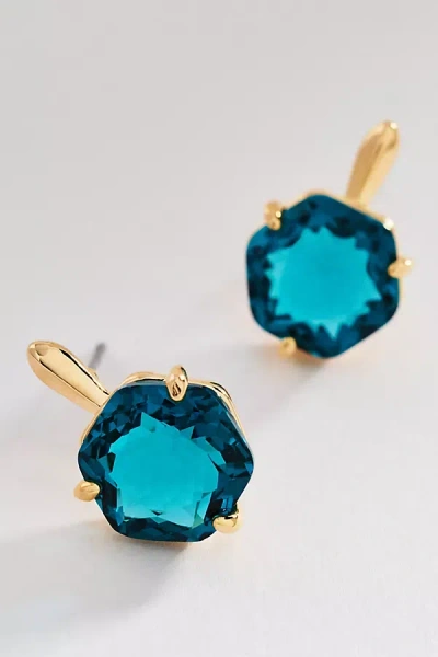 By Anthropologie Hexagon Stone Post Earrings In Gold