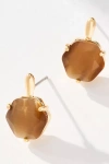 By Anthropologie Hexagon Stone Post Earrings In Brown
