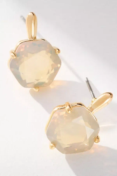 By Anthropologie Hexagon Stone Post Earrings In Gray