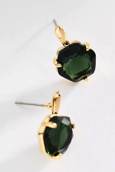 By Anthropologie Hexagon Stone Post Earrings In Green