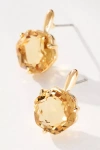 By Anthropologie Hexagon Stone Post Earrings In Orange