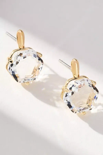 By Anthropologie Hexagon Stone Post Earrings In Transparent
