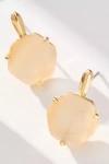 By Anthropologie Hexagon Stone Post Earrings In White