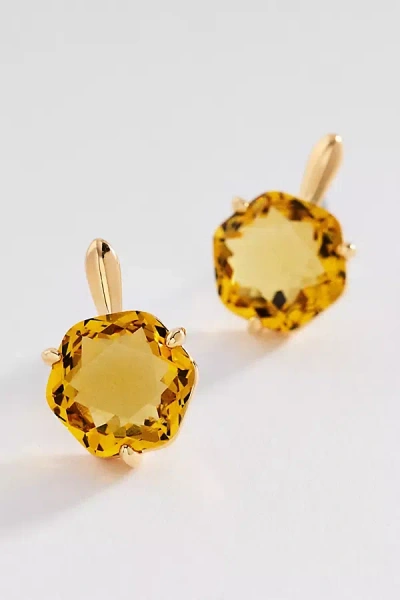 By Anthropologie Hexagon Stone Post Earrings In Yellow