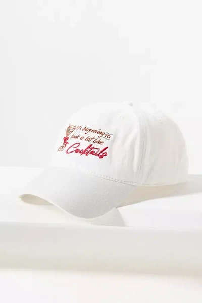 By Anthropologie Holiday Icon Baseball Cap In White
