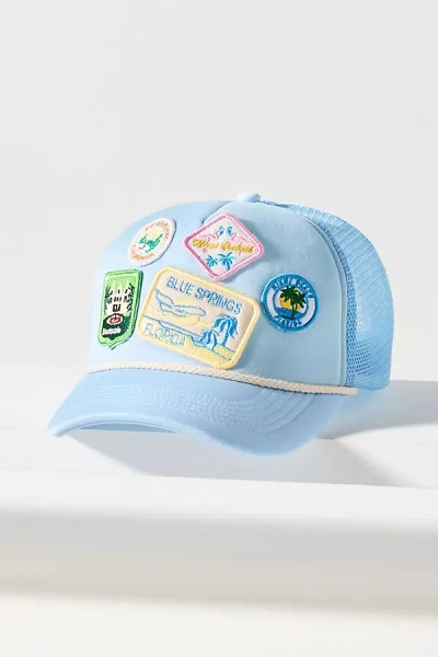 By Anthropologie Holiday Patches Trucker Hat In Blue