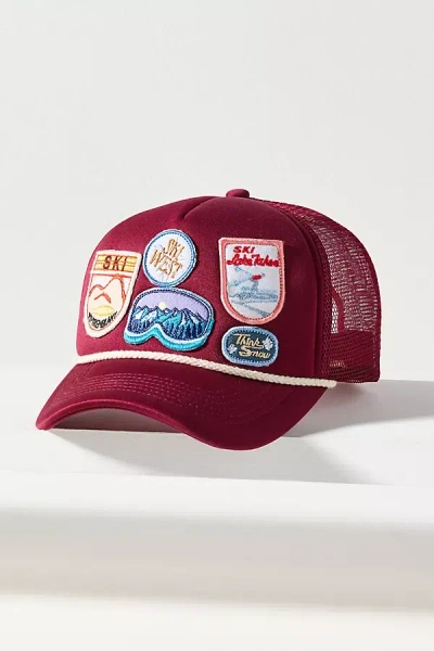 By Anthropologie Holiday Patches Trucker Hat In Purple