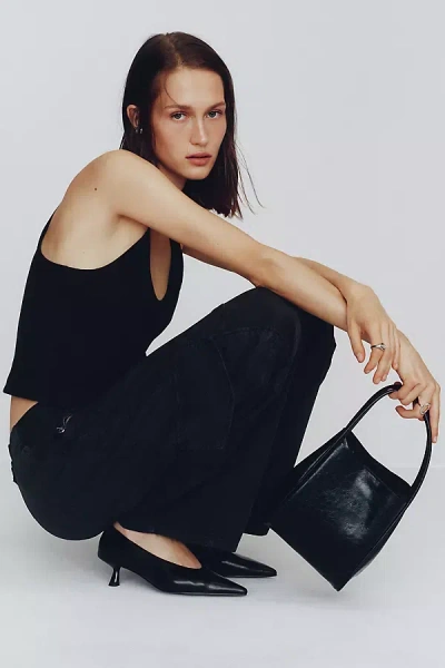 By Anthropologie Hollace Mini Waxed Tote In Black