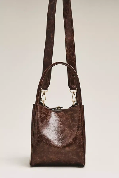 By Anthropologie Hollace Mini Waxed Tote In Brown