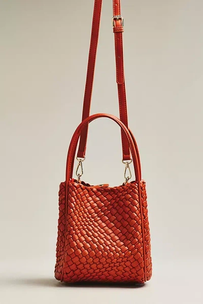 By Anthropologie Hollace Tote: Woven Mini Edition In Orange