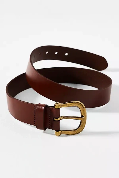 By Anthropologie Horseshoe Buckle Belt In Brown