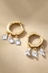 By Anthropologie Huggie Crystal Drop Earrings In Gold