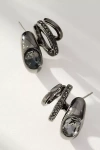 By Anthropologie Huggie Hoop Crawler Earrings In Silver