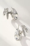 By Anthropologie Huggie Hoop Crawler Earrings In Silver