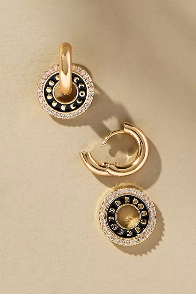 By Anthropologie Icon Charm Huggie Hoop Earrings