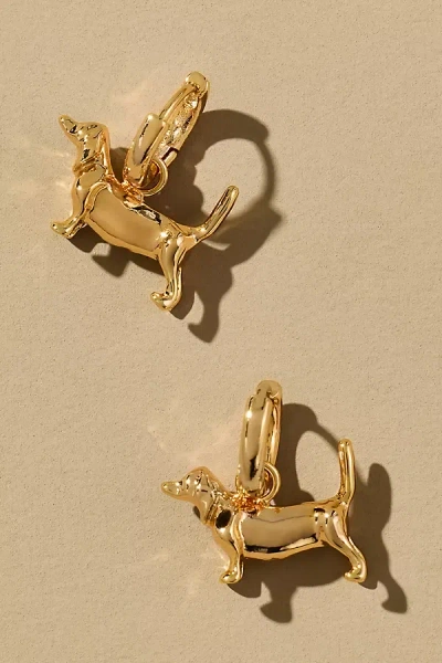 By Anthropologie Icon Charm Huggie Hoop Earrings In Brown