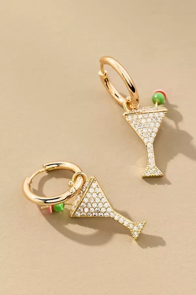 By Anthropologie Icon Charm Huggie Hoop Earrings In Sand