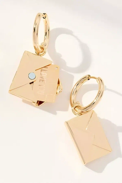 By Anthropologie Icon Charm Huggie Hoop Earrings In Sand