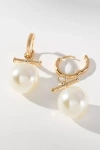 By Anthropologie Icon Charm Huggie Hoop Earrings In White