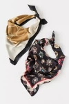 By Anthropologie Icon Hair Scarves, Set Of 2 In Black