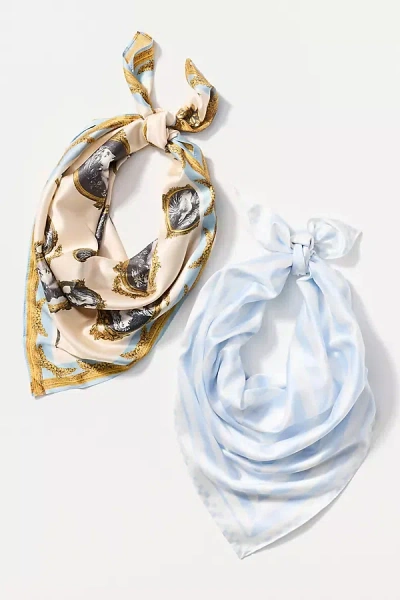 By Anthropologie Icon Hair Scarves, Set Of 2 In Gold
