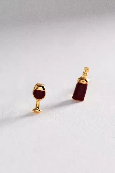 By Anthropologie Icon Post Earrings In Burgundy