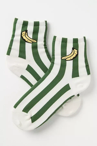 By Anthropologie Icon Stripe Trouser Socks In Green