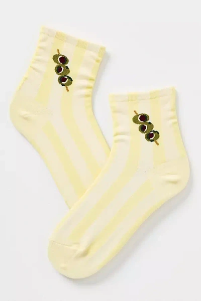 By Anthropologie Icon Stripe Trouser Socks In Yellow