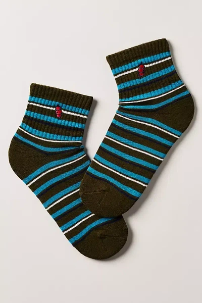 By Anthropologie Icon Striped Ankle Socks In Black