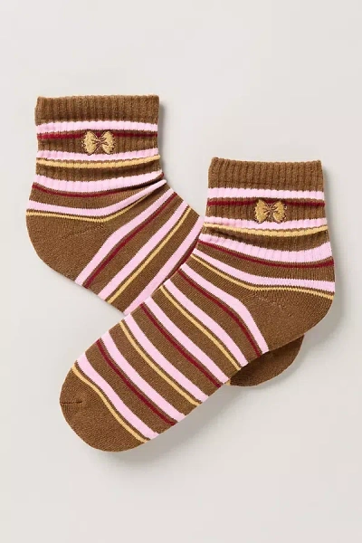 By Anthropologie Icon Striped Ankle Socks In Multi