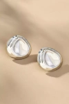 By Anthropologie Indented Oval Bean Earrings In Silver
